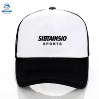 Casquette de baseball trucker en maille avec logo brodé personnalisé, noire et blanche, réglable, style snapback, pour le sport et les loisirs, protection solaire