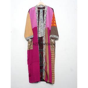 Kimono Robe de Luxe Unique Fait Main Vintage Japonais 100% Soie pour Femme, Patchwork Long Élégant et Doux, Vêtement de Nuit Respirant pour l'Été - Product Image 2