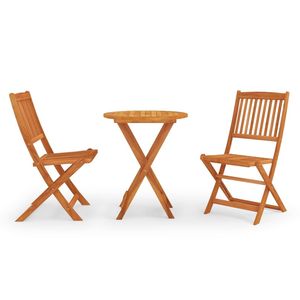 Conjunto de Comedor para Exterior de Madera de Eucalipto Sólida, Muebles Compactos para Jardín - Product Image 1