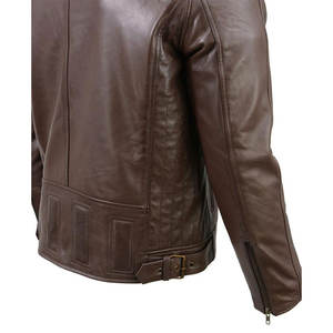 Veste en cuir pour homme ou veste de motard en cuir naturel style printemps-automne, coupe ajustée, vestes en cuir personnalisées - Product Image 3
