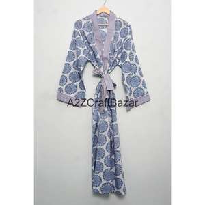 Kimono de Algodón con Estampado Floral, Moderno, Elegante y a la Moda, con Cinturón Ajustable para Niñas y Mujeres - Product Image 3