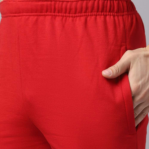 Ensemble de sweat-shirt à col rond rouge pour homme, pantalon de jogging en molleton uni, 2 pièces, vêtements d'automne, logo imprimé, style décontracté - Product Image 5