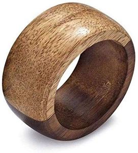 Mango Wood <b>Modern</b> Luxury Geometric Napkin Ring Holder Set Eco-Friendly Durable Custom Logo Wedding Party <b>Dining</b> <b>Table</b> Events - Product Image 6
