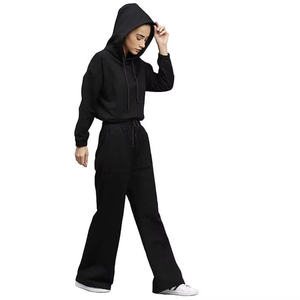 Women's Black <b>Knitted</b> Casual Loose Fit Ankle Length Pants With Pockets Solid Color All Seasons Wear - Product Image 6