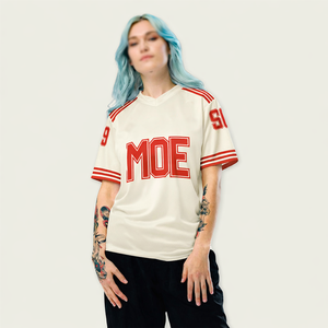 Camiseta deportiva de fútbol americano para mujer, personalizada, con estampado de alta calidad, sublimación personalizada, tejido grueso de 240 g/m², OEM. - Product Image 1