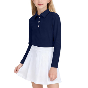 Camisas de Uniforme Escolar de Manga Larga para Niñas, 65% Poliéster, 35% Algodón, Camiseta Polo con Logotipo Personalizado para Estudiantes - Product Image 2