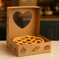 Emballages pliables personnalisés en carton recyclé avec fenêtre PET, imprimés en couleur avec logo, pour sushis, éclairs et pâtisseries, finition UV