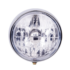 Faro delantero para motocicleta JY-17M5 para C50/C70/C90 (1967-1983) con borde cromado y lente de vidrio 6V/12V - Product Image 1