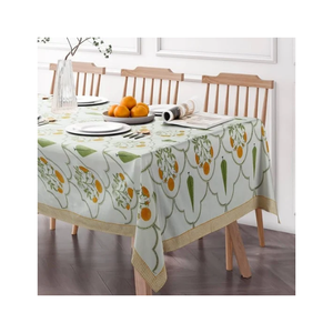 Home Dining Classic Style Christmas Poinsettia Holiday <b>Table</b> <b>Cloth</b> Festive Dining Decor Custom Size Custom Weight Indian OEM ODM - Product Image 2