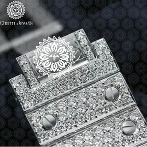 Montre de luxe Charm_Jewells en acier inoxydable, boîtier 40 mm, mouvement mécanique analogique, pour homme, style vintage, accents de diamants, 10 bars - Product Image 2