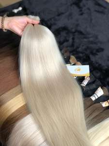 Extensions de cheveux Remy 100% vierges, double trame, cheveux humains vierges, fabrication vietnamienne, blond, ondulation soyeuse, haute qualité - Product Image 5
