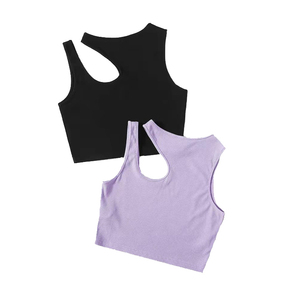 Women's Hip Hop Style 100% Cotton Knitted Solid Color Halter Neck Short Crop Tank <b>Top</b> with Lace Button Ribbons in Green - Product Image 1