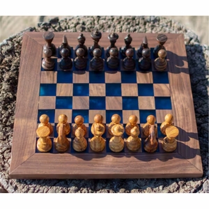 Luxury Epoxy Resin Wooden <b>Chess</b> <b>Set</b> Custom Handmade Walnut <b>Wood</b> Board Game High Quality Luxury <b>Chess</b> Pieces <b>Set</b> For Gift - Product Image 1