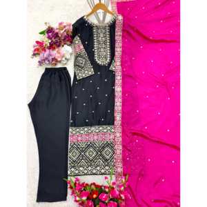 Conjunto Dupatta de Top para fiesta de trabajo con secuencia bordada para mujer con diseño elegante - Product Image 1