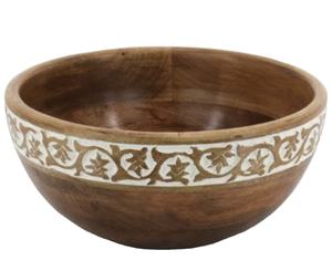 Gran oferta, cuenco grande de madera de mango con doble sombra para servir, accesorios de cocina desechables para platos de frutas para servir para el hogar y el Hotel - Product Image 3