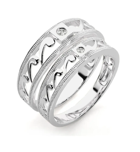 Bindi Jewels 925 Sterling Silver Swirl Christian Romantic <b>Couple</b> <b>Rings</b> - Product Image 3