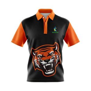 เสื้อโปโลโบว์ลิ่งชาย แขนสั้น พิมพ์ลายดิจิทัล ผ้าถักแห้งเร็ว สไตล์ลำลอง สีดำเทาไล่เฉด - Product Image 5