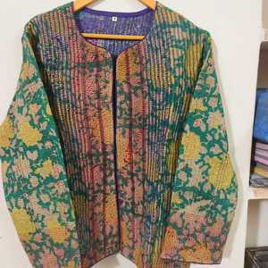 Retro Printed Batwing Sleeve Women's Jacket Round Neck Casual Patchwork <b>Cardigan</b> for Autumn - Product Image 5