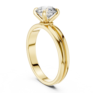 Bague de fiançailles en diamant de laboratoire de créateur, 1 carat, taille brillant, or, bijoux de mode raffinés, élégance premium, pièce maîtresse - Product Image 3