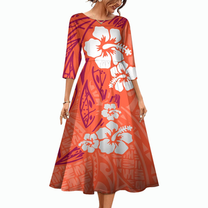 Vestido Maxi de Diseño Polinesio Personalizado de las Islas del Pacífico, Vestidos de Fiesta para Mujer - Product Image 4
