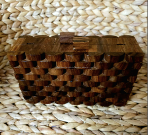 Embragues de madera vintage Bolso de fiesta forrado de acrílico de moda para bodas y fiestas Bolsos de noche y monederos de mano - Product Image 4