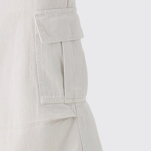 Premium Quality <b>Men's</b> Off <b>White</b> Wide Leg <b>Cargo</b> Pants Canvas High Waist <b>Trousers</b> with Multiple Pockets - Product Image 6