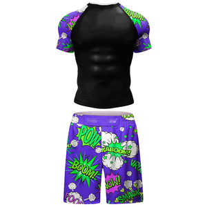 Ensemble T-shirt et pantalon de rashguard MMA personnalisé, uni, avec coutures apparentes et effet délavé pour hommes, pour la boxe, le Muay Thai, le kickboxing, le Jiu-Jitsu et les vêtements de sport - Product Image 6