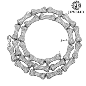 Jewelux Skeleton Moissanite <b>Statement</b> <b>Necklace</b> 18K Gold Plated Luxury Party Jewelry Set Unisex From India Supplier - Product Image 2
