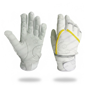 Guantes de Bateo Ambidiestros de Cuero Blanco Sólido, Duraderos, Ligeros y Cómodos, para Hombre/Mujer, Profesionales, para Béisbol - Product Image 4