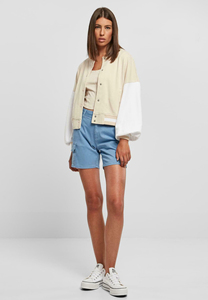 Nouvelle veste bomber universitaire d'hiver pour femme 2026, blanche, avec design réversible coupe-vent, doublure en coton, extérieur en laine/viscose - Product Image 6