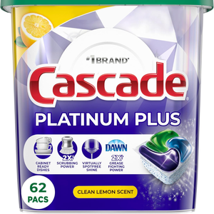 Cascade Platinum Dishwasher Pods, Dishwasher <b>Detergent</b>, Dish <b>Detergent</b> Soap, Fresh, 59 Count - Product Image 3