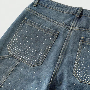 Shorts Bermuda en Jean pour Homme, Taille Mi-Haute, Couleur Unie, Style Décontracté Urbain, Fermeture Boutonnée, Tissu 100% Coton Tissé, Écologique - Product Image 6