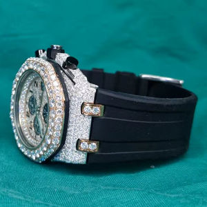 Montre Homme de Luxe Personnalisée avec Logo, Bracelet en Acier Inoxydable Style Antique, Mouvement Quartz, Moissanite, Étanche, Couleurs Personnalisables - Achat en Gros - Product Image 1