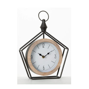 Reloj de Escritorio Metálico Pentagonal para Decoración Moderna del Hogar y la Oficina - Product Image 1