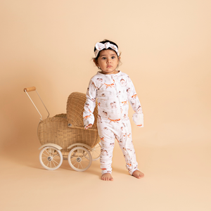 ชุดรอมเปอร์มีซิปพิมพ์ลายคอลเลกชั่นจิ้งจอกทำจากไม้ไผ่อีลาสเทน - Product Image 1