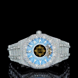 Reloj de Cuarzo con Diamantes Moissanite de Lujo y Calidad Premium, Estilo Hip Hop, Correa de Acero Inoxidable Resistente, Cristal de Zafiro - Product Image 1