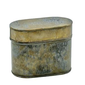 Candle Vessel Antique Rustic <b>Small</b> Custom <b>Storage</b> <b>Box</b> Shape With Lid Galvanized Material Candle Jars - Product Image 1