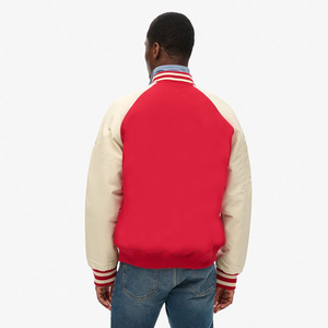 <b>Men</b> Casual <b>Long</b> Sleeve Varsity <b>Jacket</b> Standing Collar Knitted Plain Dyed Breathable Windproof Winter Custom Logo High Quality - Product Image 5
