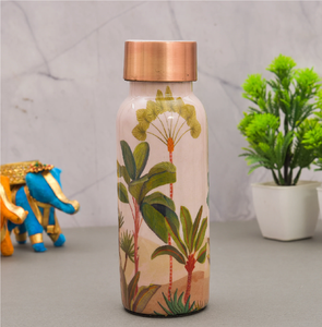 Botella de Agua de Cobre con Diseño Impreso en Esmalte, Maravilloso Diseño, Botella de Agua de Cobre 100% Puro con Impresión en Esmalte - Product Image 3