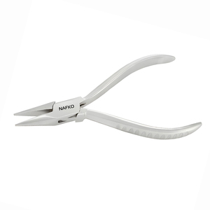 Pince à bijoux en acier inoxydable de qualité supérieure, pince à bec effilé pour horlogerie, poignée rainurée 130 mm, équipement pour la fabrication de bijoux et d'horlogerie - Product Image 1