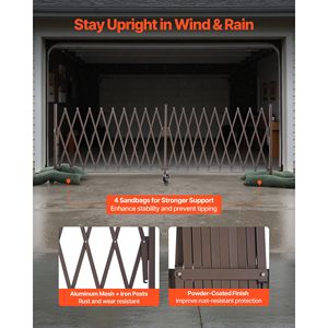 Barriera di Sicurezza Portatile Pieghevole Espandibile a Doppio Lato da 20FT con Ruote Bloccabili - Prodotti per la Sicurezza - Product Image 2