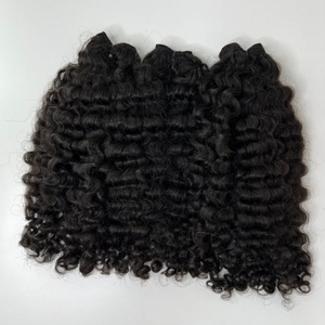 Cheveux humains indiens vierges doublement étirés, bouclés, afro bouclés, boucles printanières, boucles profondes naturelles, pour tissage, double trame machine - Product Image 5