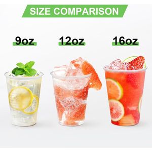Set di 300 Bicchieri di Plastica Trasparenti Usa e Getta da 12 oz, Bicchieri per Bevande Fredde da 12 Once per Feste, Picnic, Barbecue, Viaggi ed Eventi Natalizi - Product Image 4
