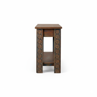 Table console de salon de haute qualité, luxueuse, artisanale, en bois massif, multicolore, moderne, tribale, écologique, avec tiroir, bon prix
