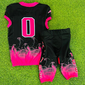 Conjunto de Uniforme de Fútbol Americano Personalizado al por Mayor para Clubes, Estilo Vintage, de Poliéster, para Adultos, con Cordón Ajustable en la Capucha para Mujer - Product Image 3