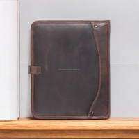 Porte-documents A4 en cuir véritable de qualité supérieure, vintage, personnalisé, OEM, élégant et portable, pour documents et certificats, vente en gros