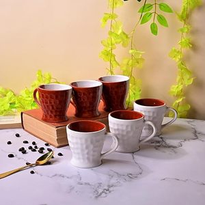 Superbe ensemble de tasses à thé en céramique bicolore texturée effet bulles, mugs à lait en grès compatibles micro-ondes avec cuillère à motif floral, écologiques - Product Image 4