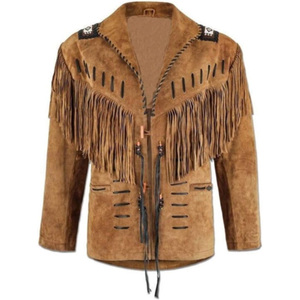 High Quality Western Fringe <b>Suede</b> Leather <b>Jacket</b> Classic Western Cowboy Style Outerwear Manufacturer Wholesale Supply - Product Image 3