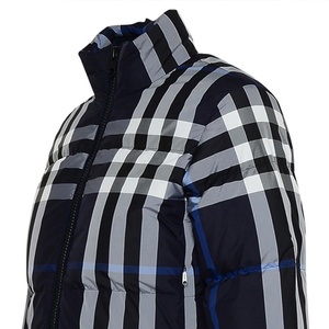 Women Winter Plaid <b>Quilted</b> Puffer <b>Jacket</b> Stand Collar Full Sleeve Short Length Thick Warm Coat Polyester Wadding Zipper Closure - Product Image 6