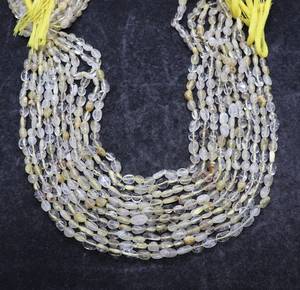 Cuentas de Rutilo Dorado Natural en Forma de Pepita Lisa de 5x8 MM, Cuentas de Rutilo Dorado en Forma de Pepita de Cuarzo, 13 Pulgadas, para Fabricación de Joyería al por Mayor - Product Image 6